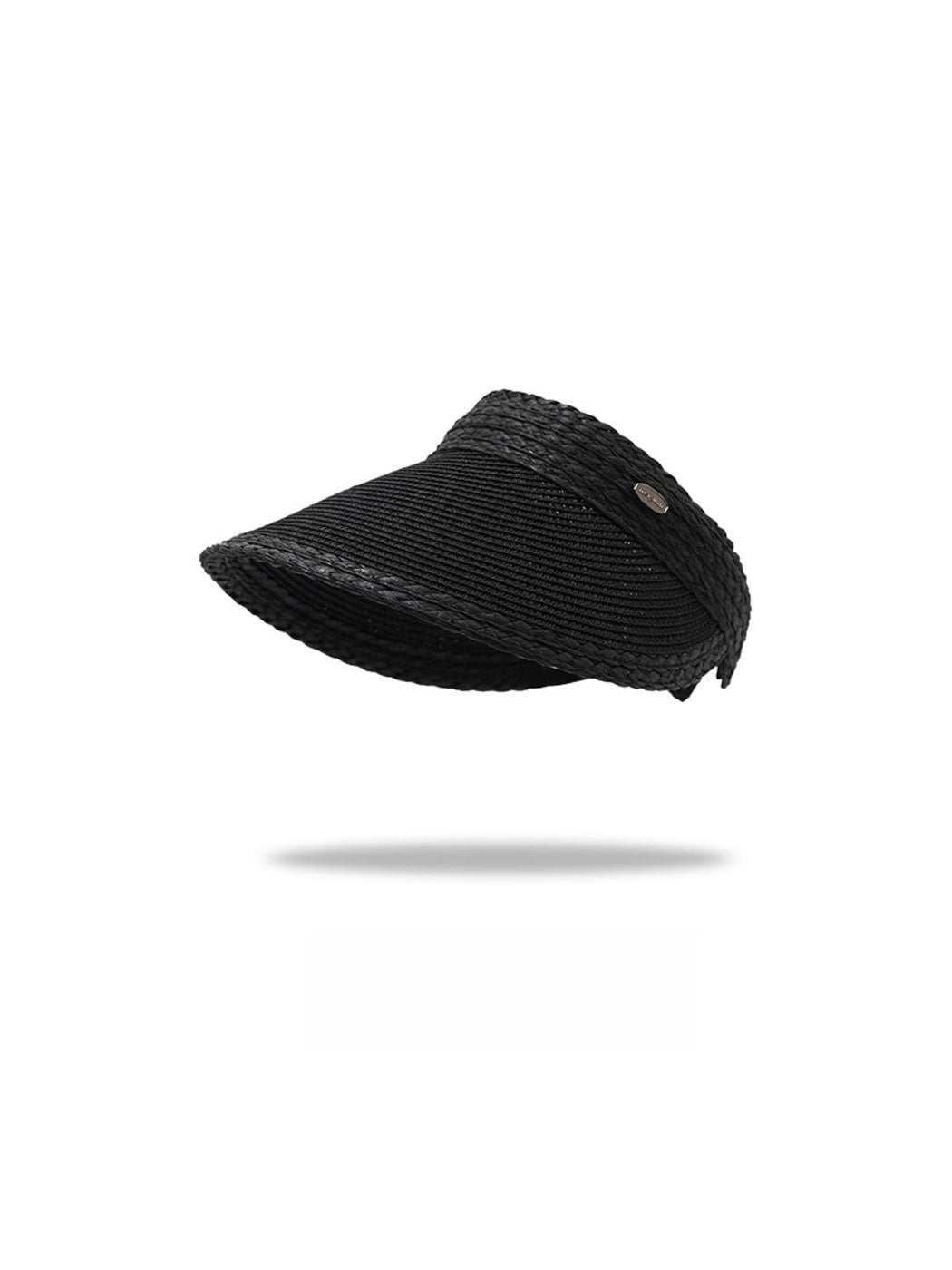 Haila - Solid Color Weave Style Wide Brim Visor Cap