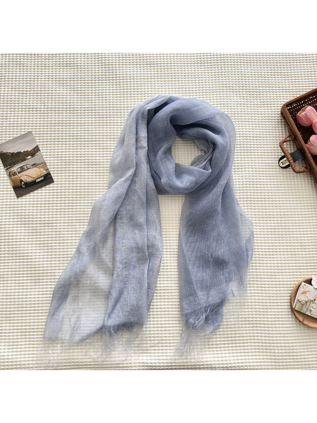Scarvii - Fringe Edge Woven Long Scarf