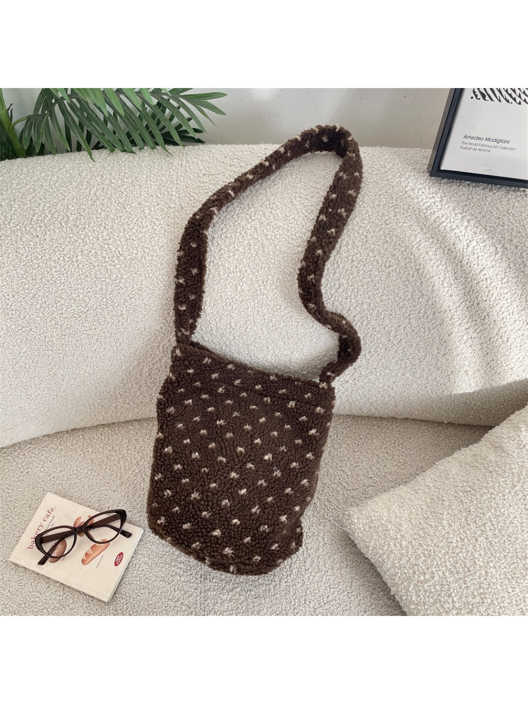 Cosbai – Soft Dot Pattern Shoulder Bag