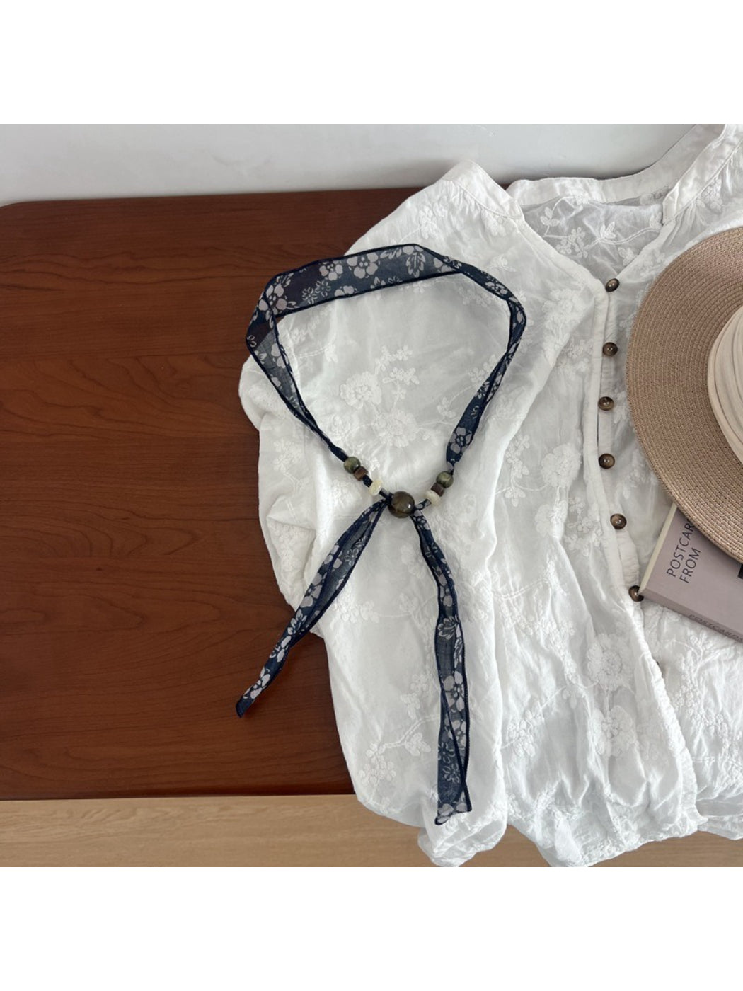 Scarvii Sheer Edge Bead Skinny Scarf
