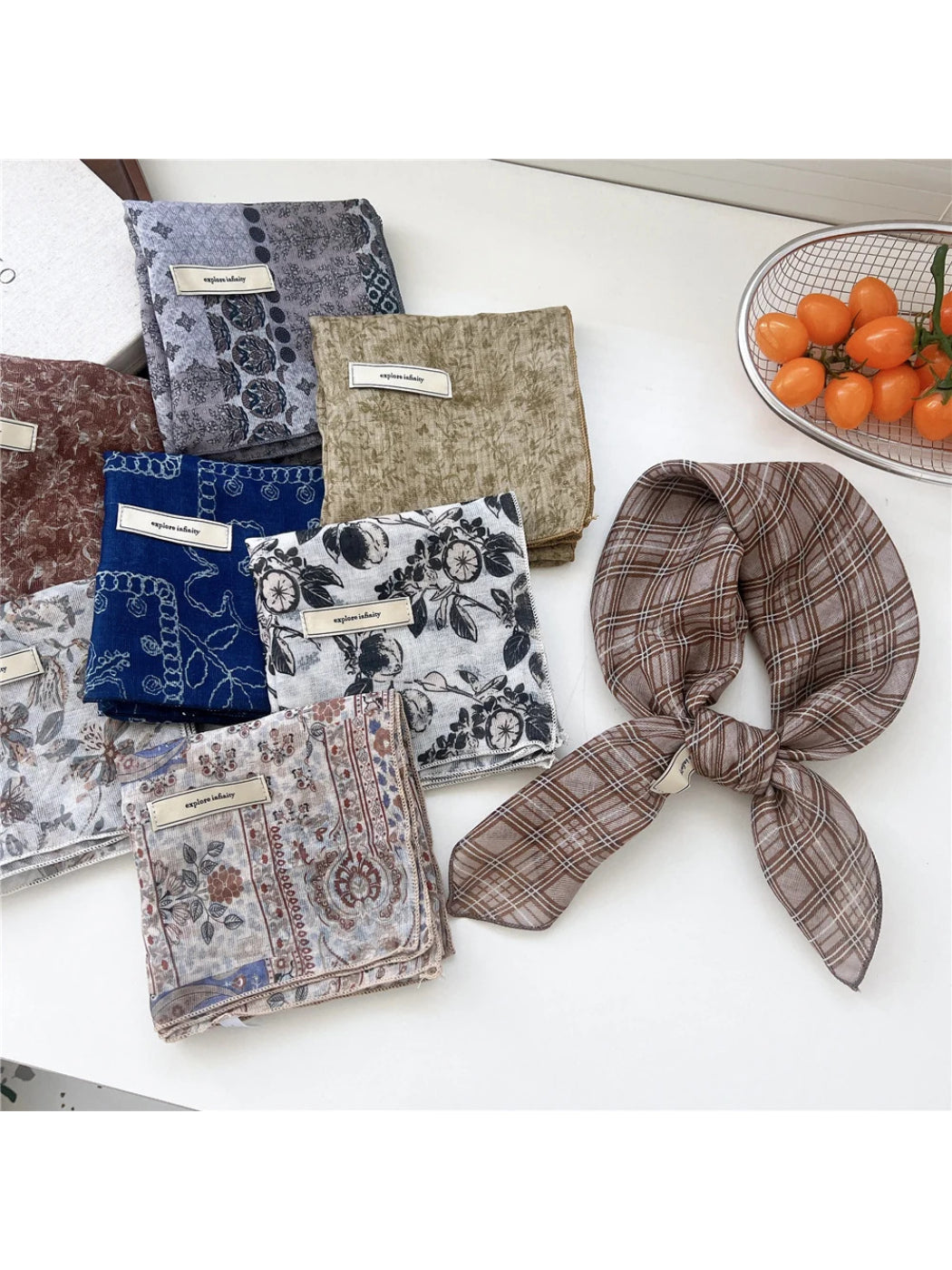 Scarvii - Vintage Print Square Scarf