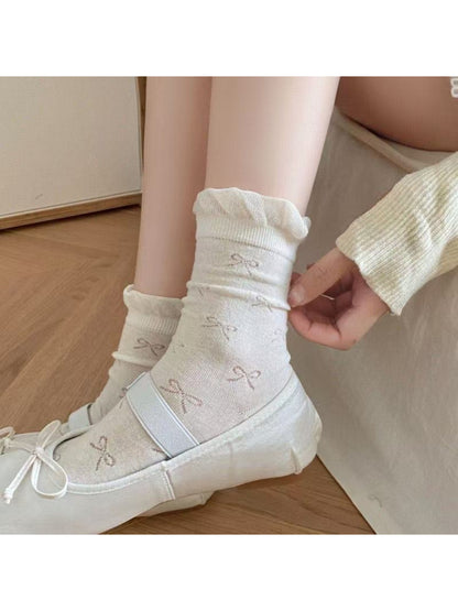 Rufia - Pastel Bow Pattern Crew Socks product image 2