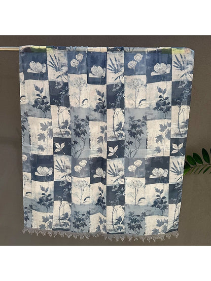 Scarvii - Vintage Blue Patchwork Summer Wrap Scarf