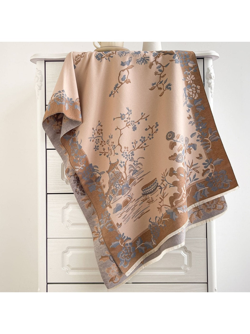Scarvii - Landscape Pattern Fringed Scarf