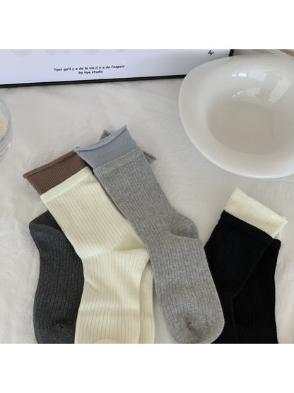 Rufia Contrast Cuff Ribbed Crew Socks first product image