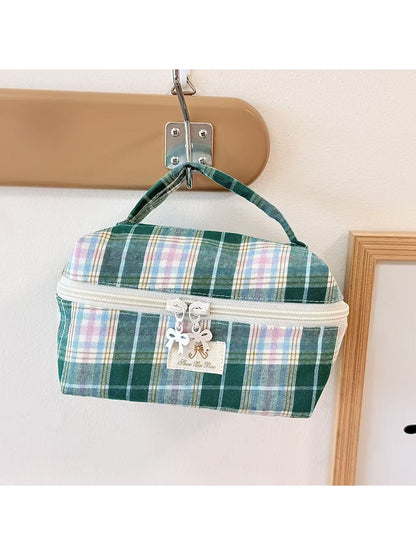 Cosbai Handheld Plaid Toiletry Organizer Pouch Bag product photo 4