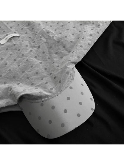 Haila - Polka Dot Curved Brim Headscarf Cap