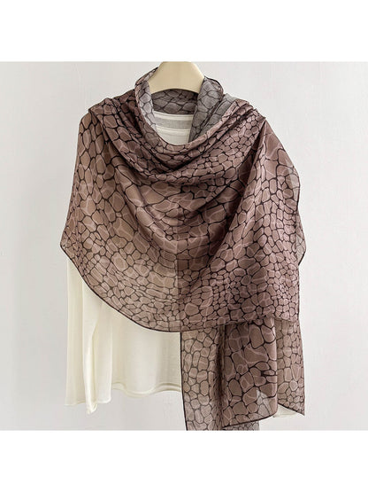 Scarvii - Elegant Marbled Print Summer Wrap Scarf