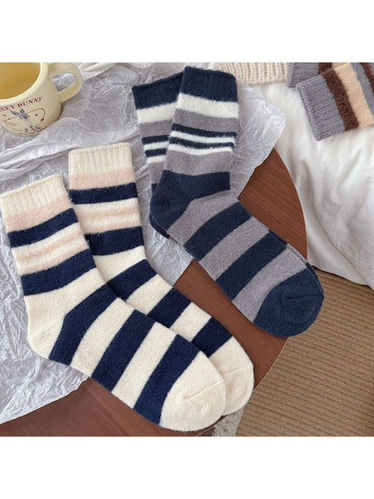Rufia - Soft Stripe Knit Crew Socks
