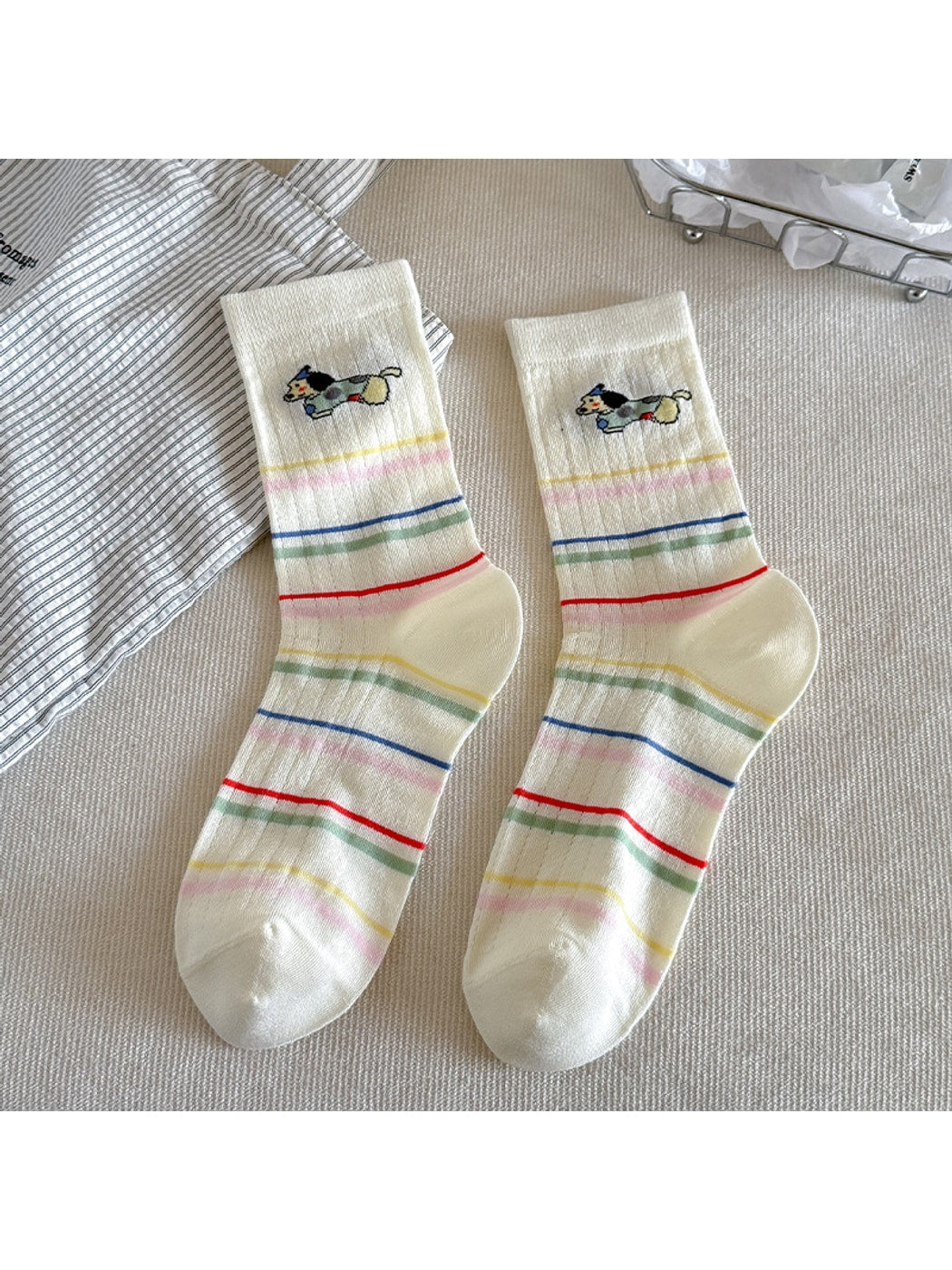 Rufia - Women's Playful Pattern Crew Socks