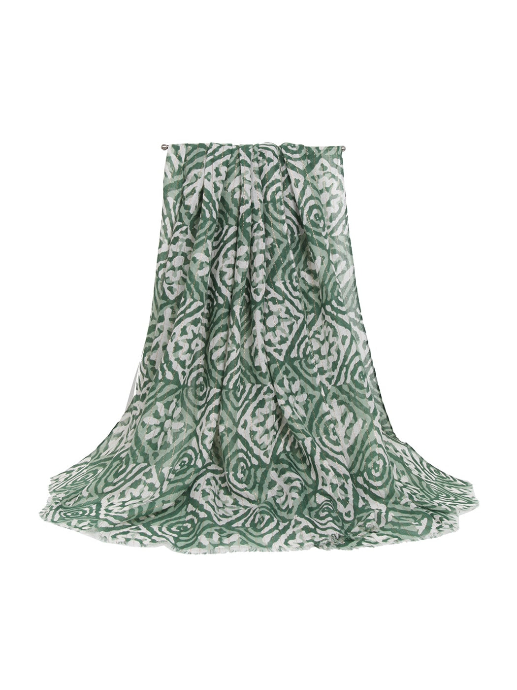 Scarvii - Diamond Scroll Floral Print Scarf