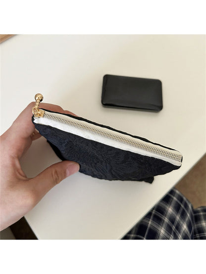 Cosbai - Textured Floral Mini Storage Zipper Bag