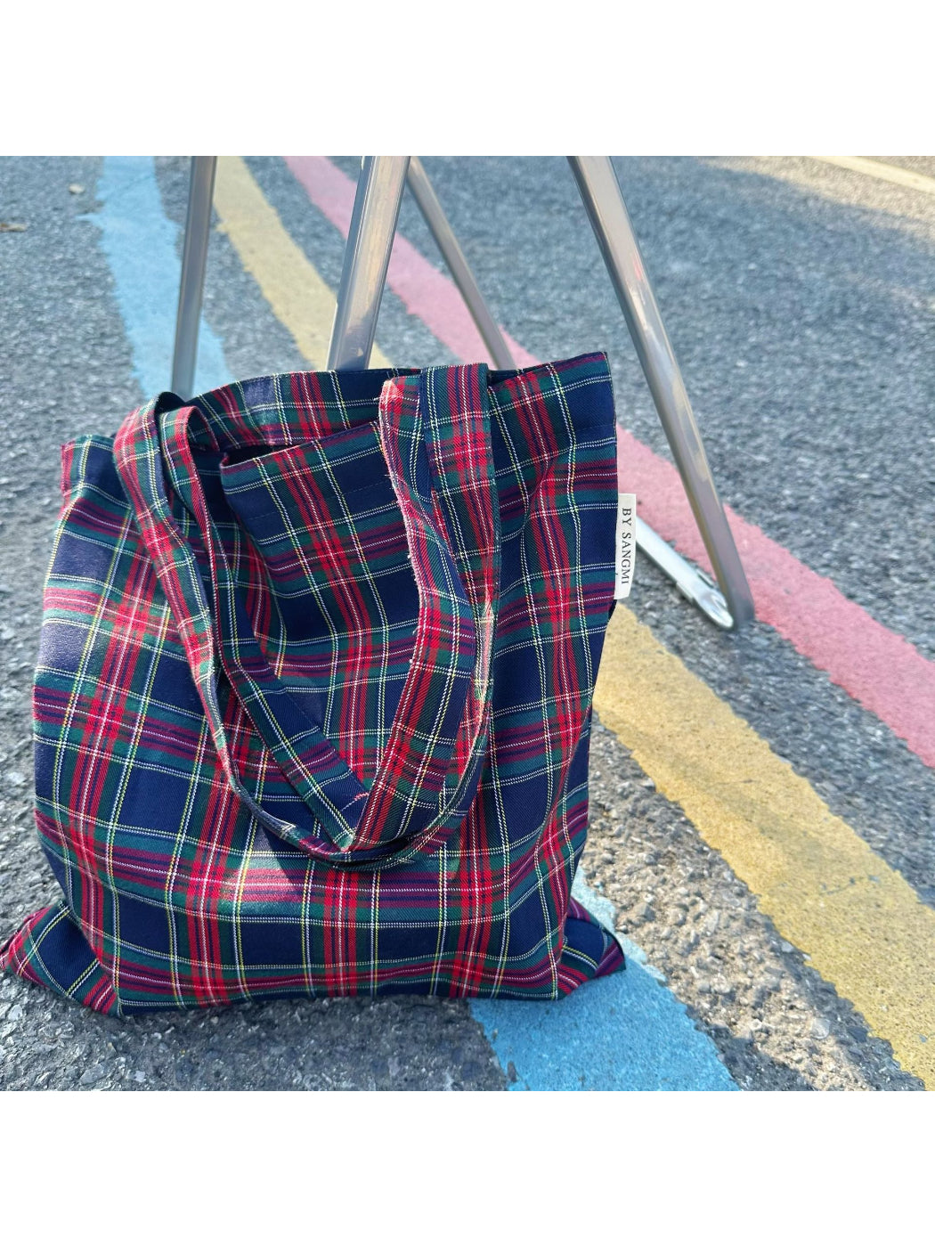 Cosbai - Classic Plaid Everyday Tote Bag