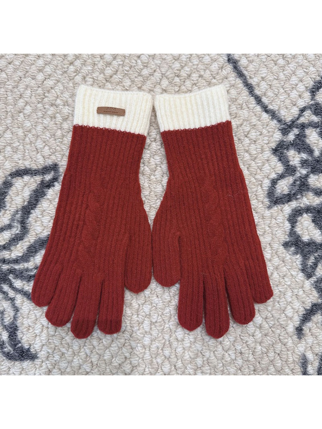 Gloving Colorblock Knit Winter Gloves with color block detail and geometric pattern