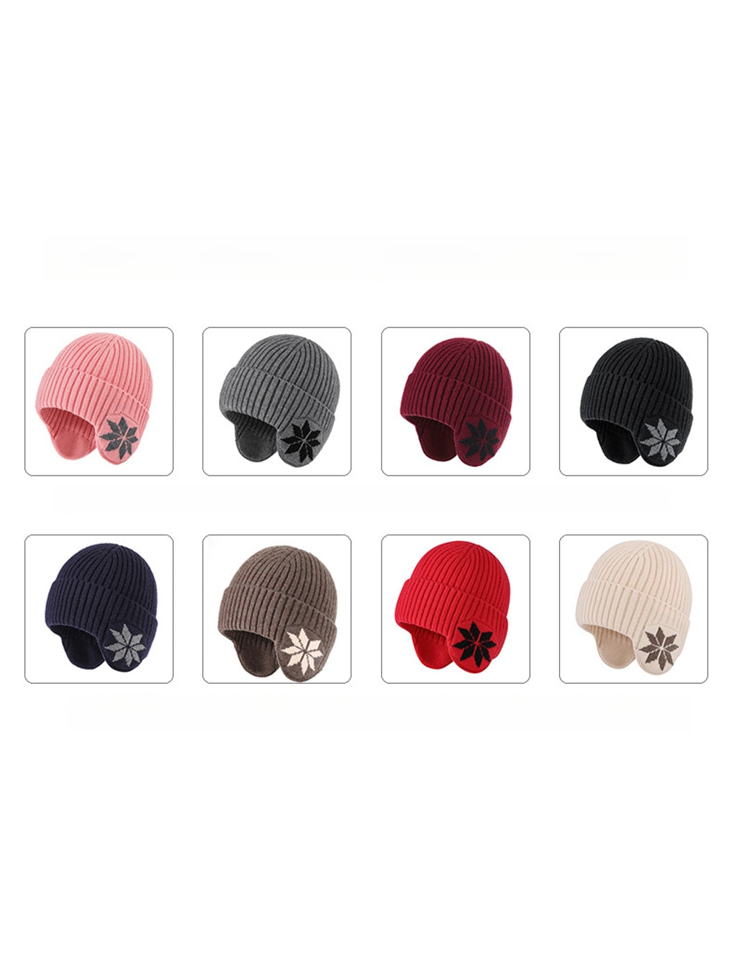 Haila - Ribbed Round Crown Ear Coverage Knit Beanie