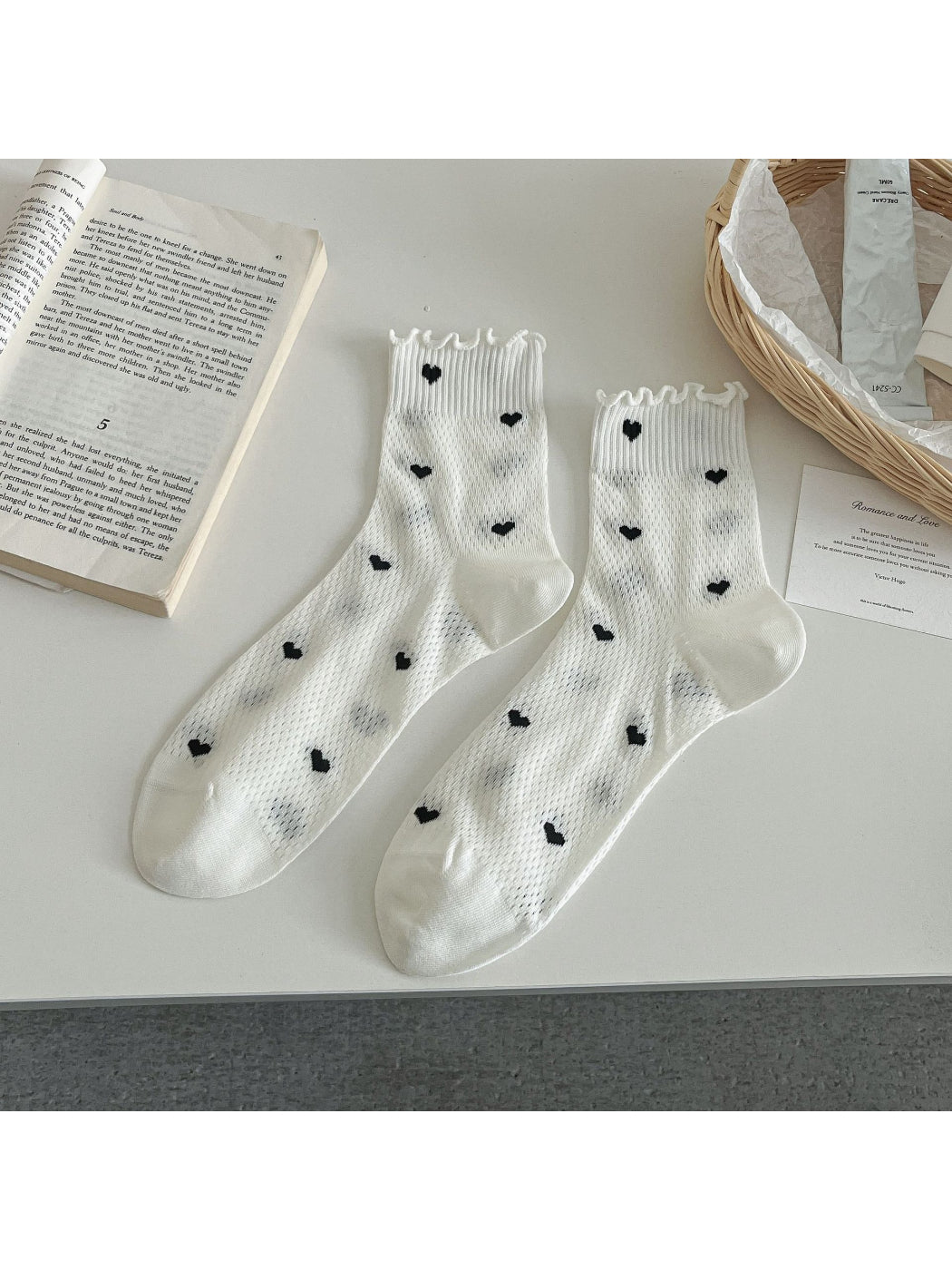 Rufia - Heart Mesh Ruffle Crew Socks product image 5
