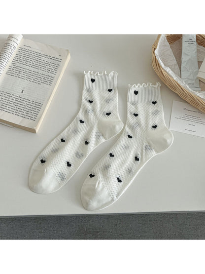 Rufia - Heart Mesh Ruffle Crew Socks product image 5