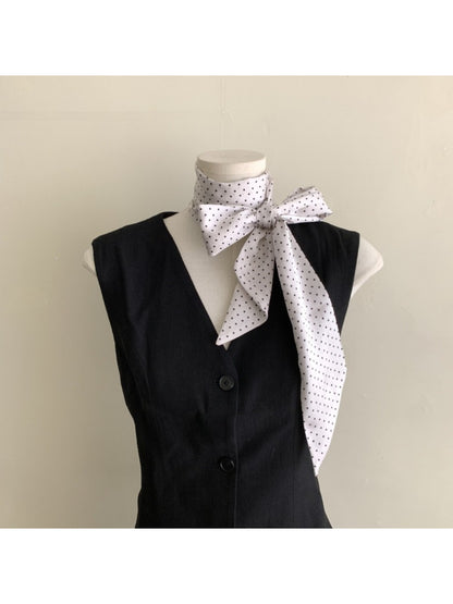 Scarvii - Retro Polka Dot Skinny Scarf