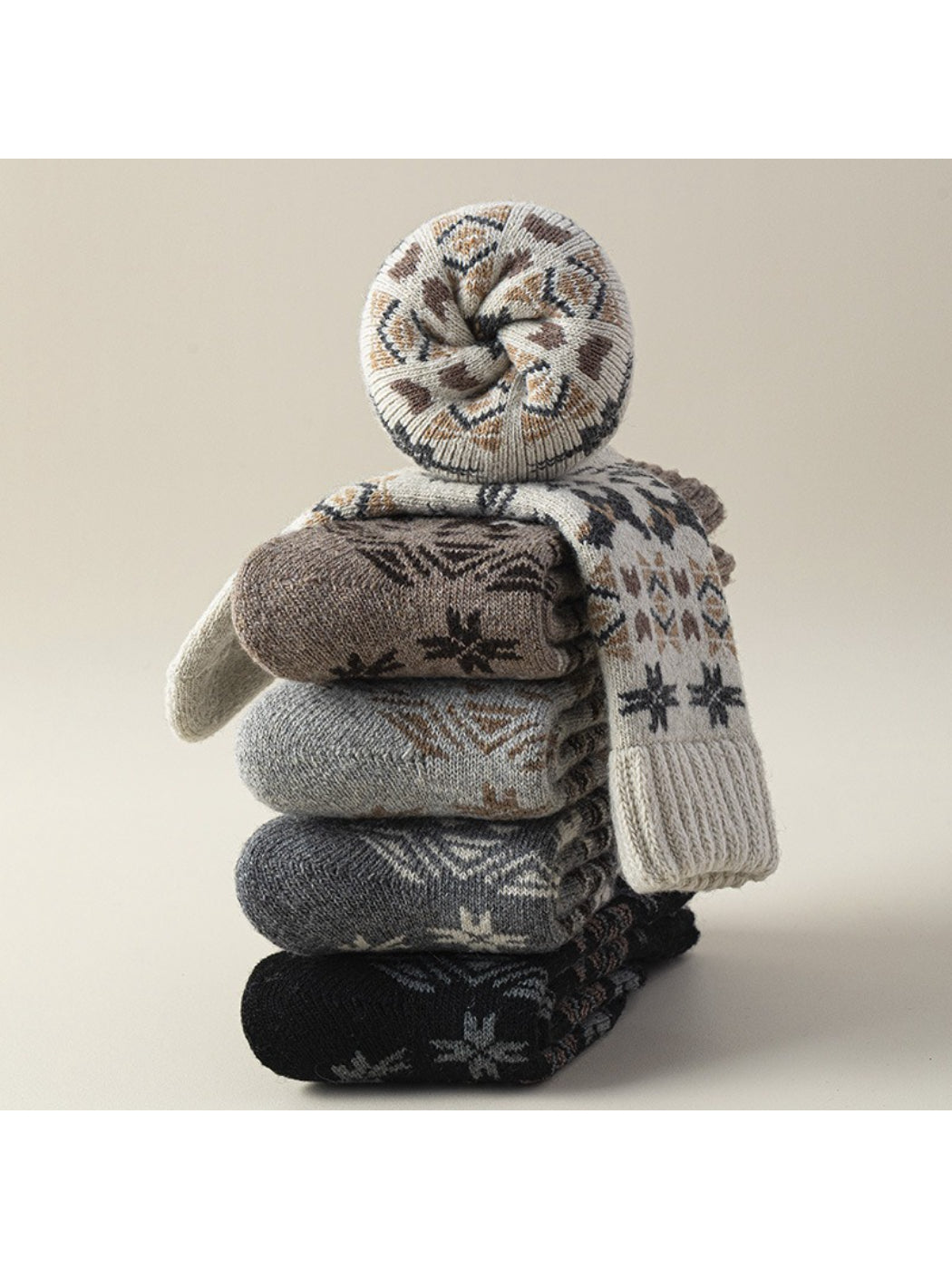 Rufia - Nordic Pattern Winter Crew Socks