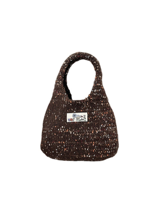 Cosbai - Colorful Knit Shoulder Tote Bag