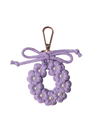 Koco Pastel Floral Wreath Keychain color options including Red, Rainbow, Yellow