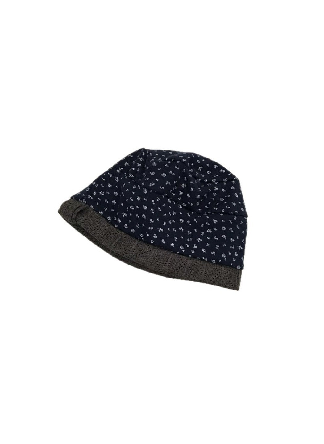 Haila - Ditsy Floral Contrast Trim Slouchy Beanie