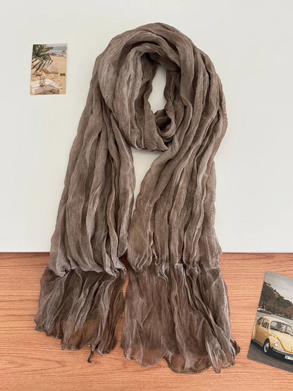 Scarvii - Crinkled Texture Sheer Scarf