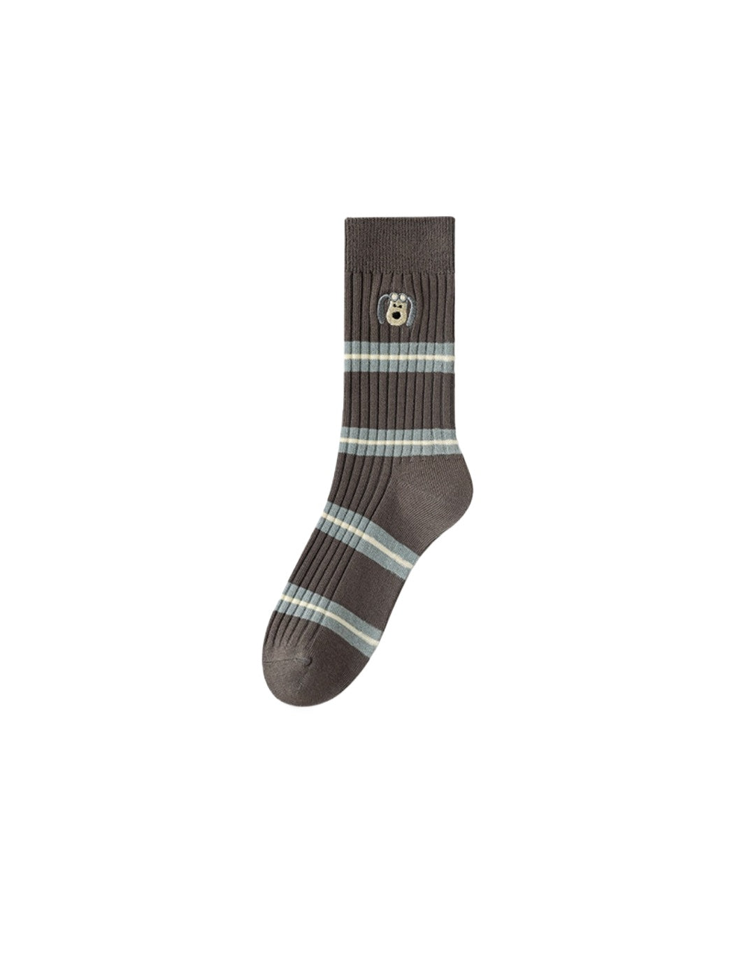 Rufia - Winter Mid-Calf Socks with Puppy & Letter Embroidered