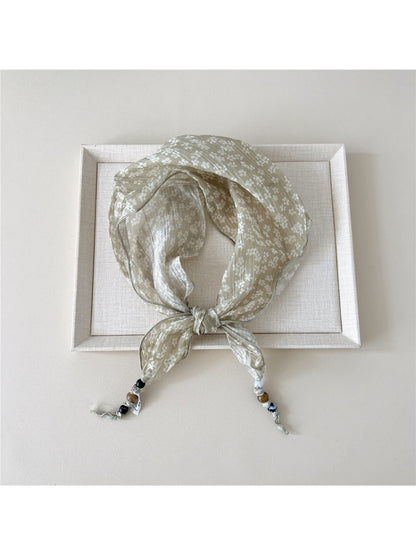 Scarvii - Retro Prin Bead Tip Triangular Scarf