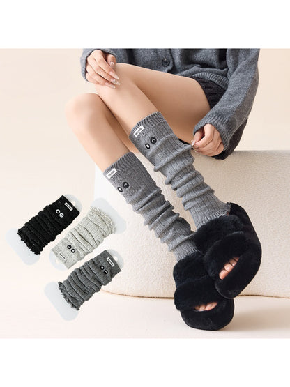 Rufia - Cute Face Slouchy Knit Winter Leg Warmers