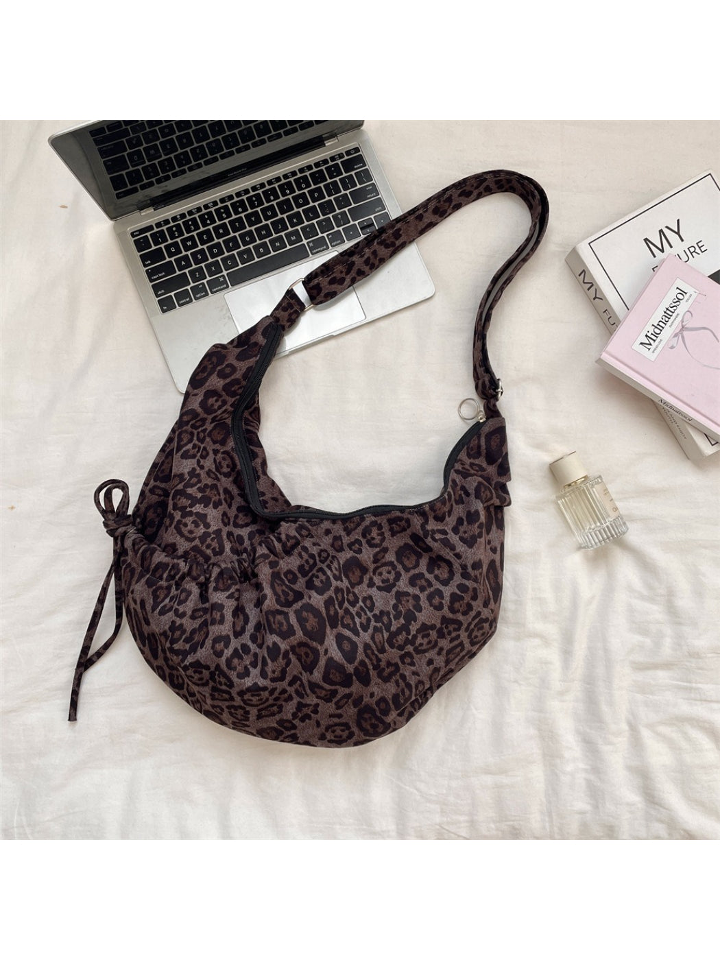 Cosbai - Soft Leopard Print Shoulder Bag