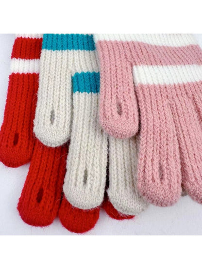 Gloving – Striped Long Knit Gloves
