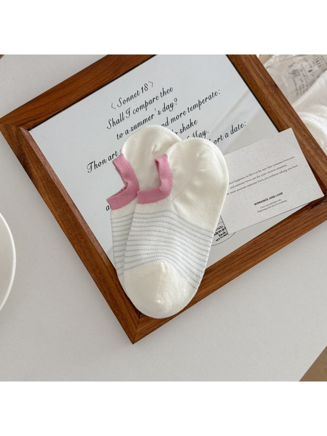 Rufia - Striped Liner Socks with Contrast Cuff