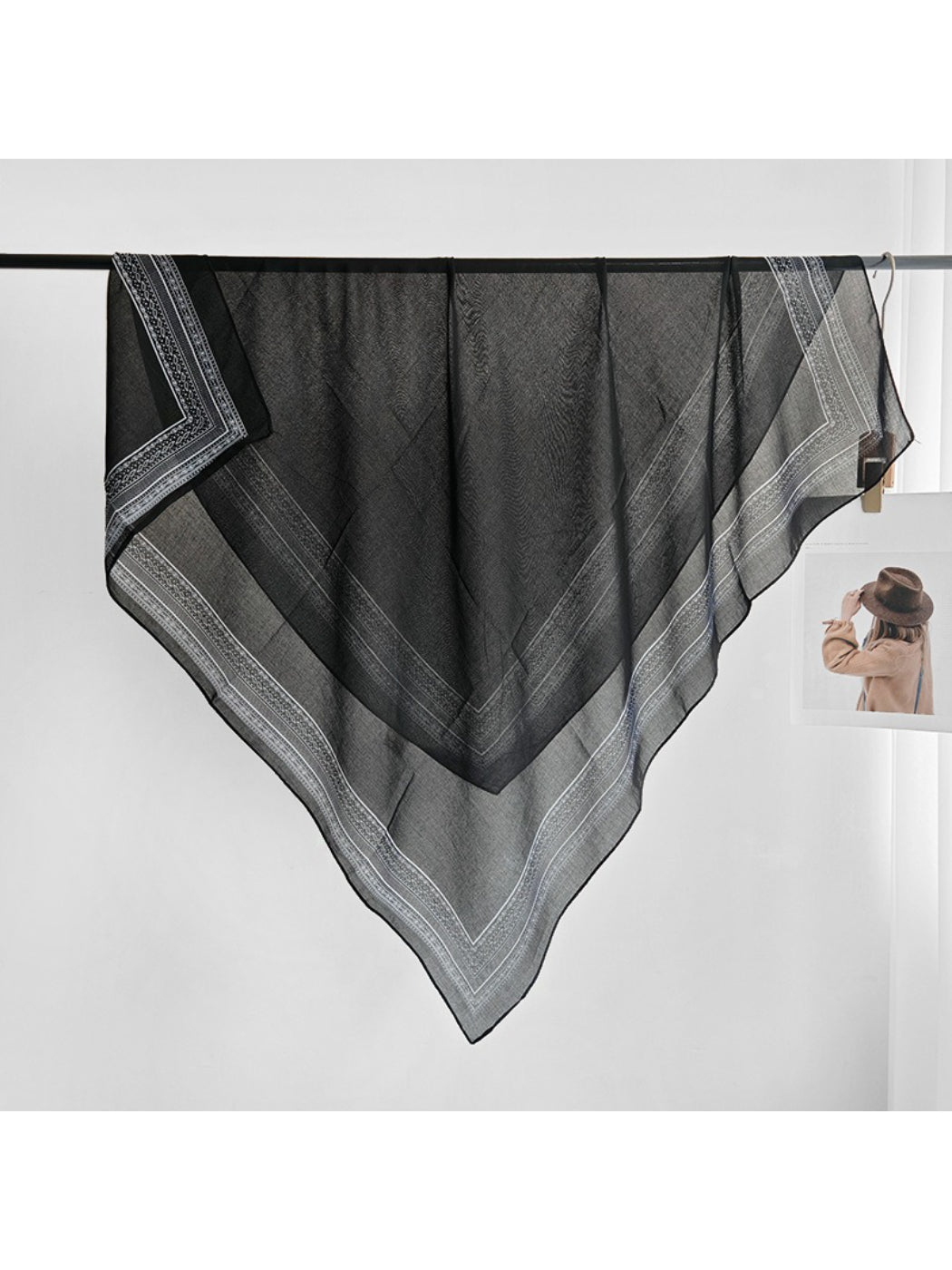 Scarvii Monochrome Border Square Scarf