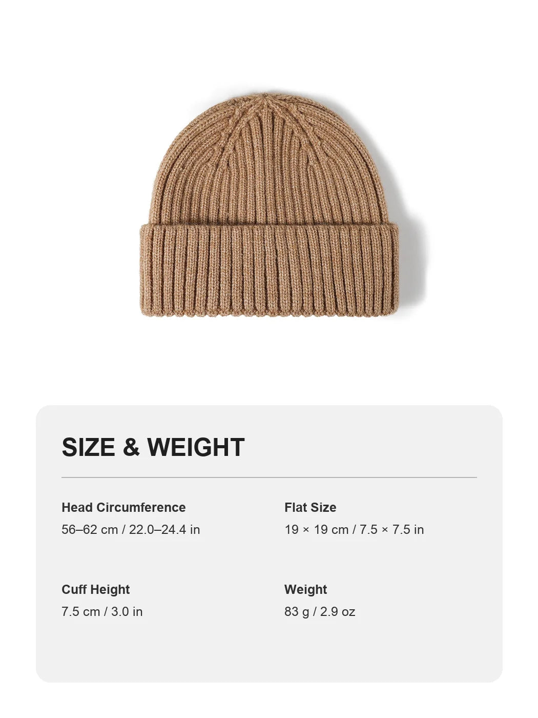 Haila - Solid Ribbed Cuffed Knit Beanie