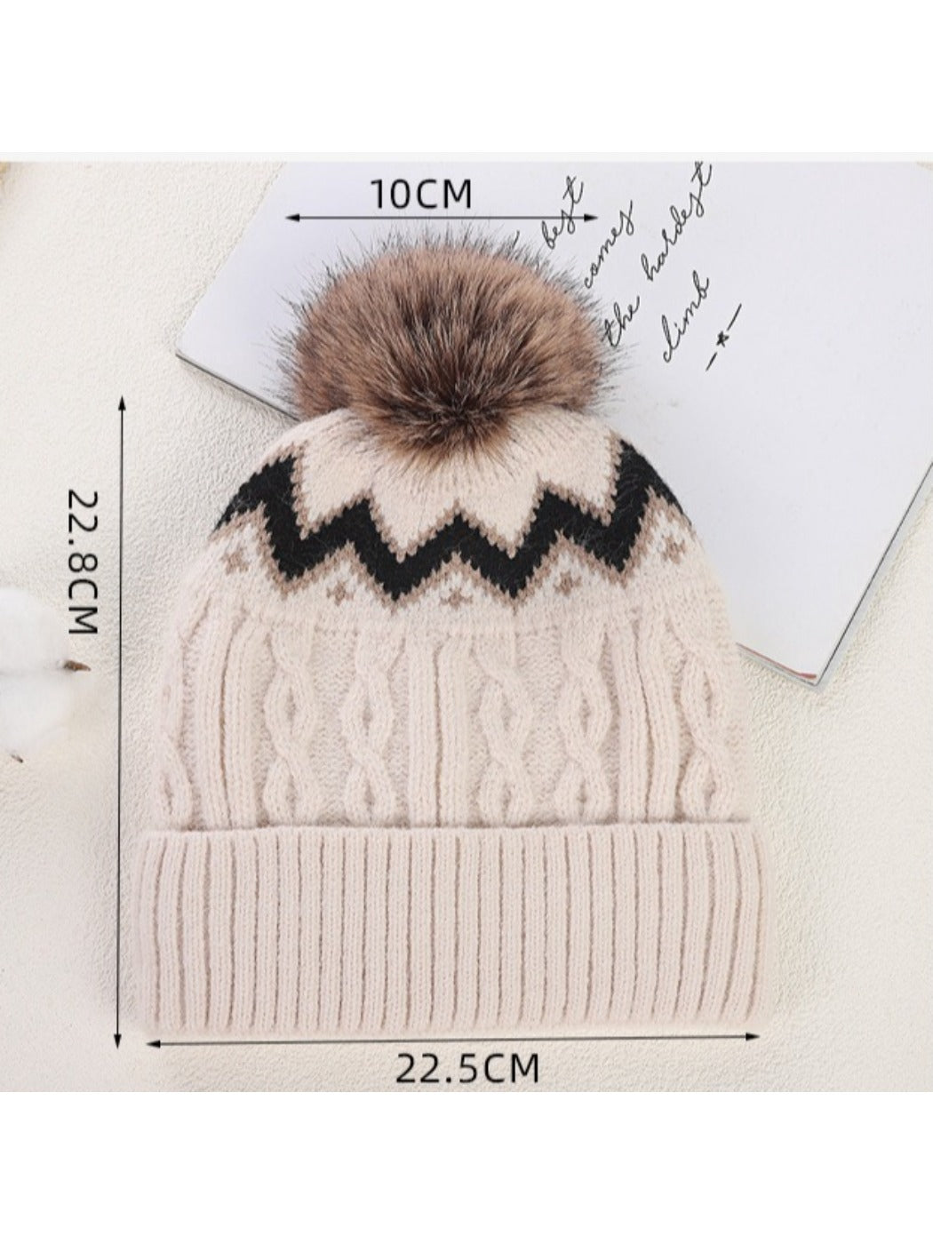 Haila - Winter Thick Knitted Beanie with Pom