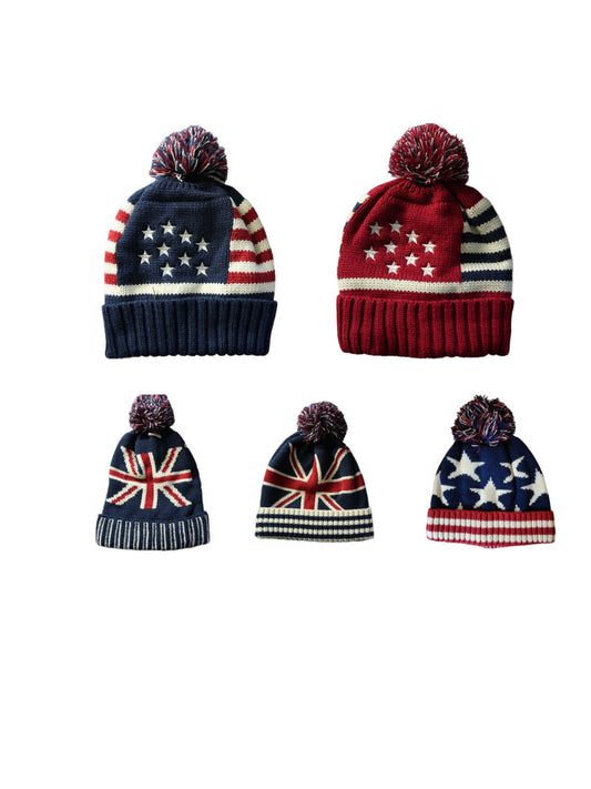 Haila - Winter Knitted Beanie with Flag Pattern