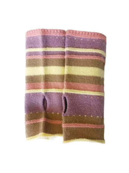 Gloving - Patterned Knit Fingerless Gloves