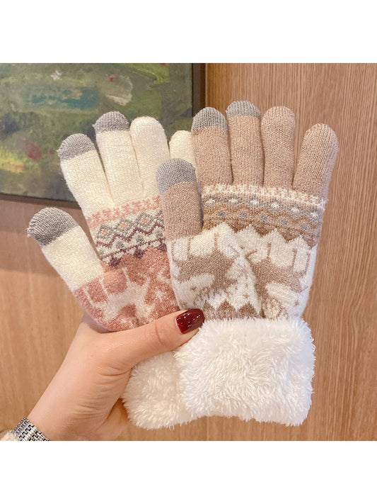 Gloving - Deer Pattern Full Finger Winter Gloves
