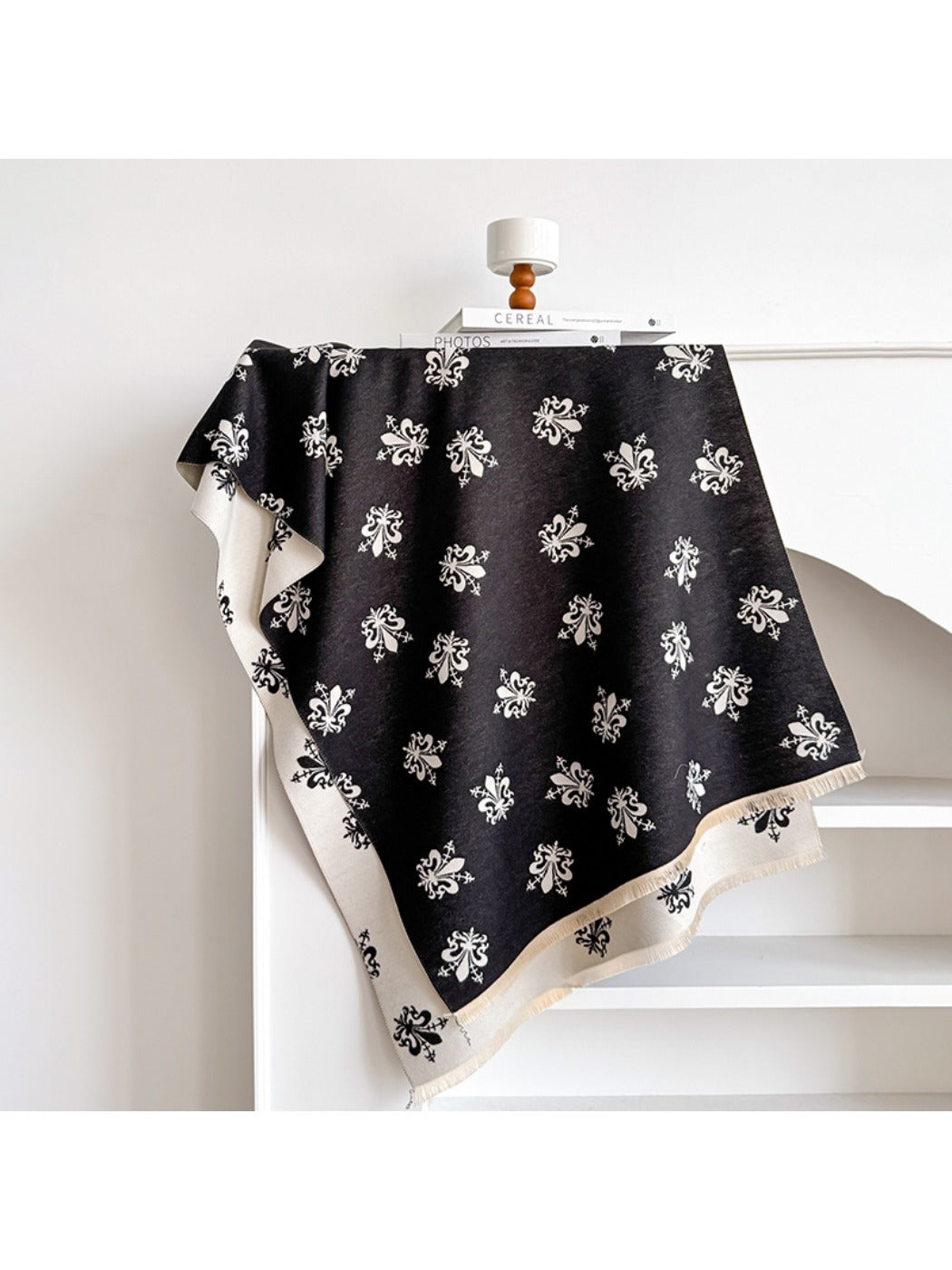 Scarvii – Floral Print Fringe Scarf & Wrap