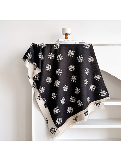 Scarvii – Floral Print Fringe Scarf & Wrap