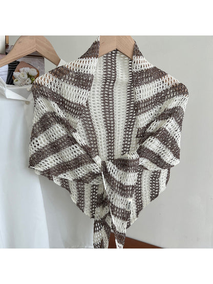 Scarvii - Lightweight Striped Triangle Scarf Wrap