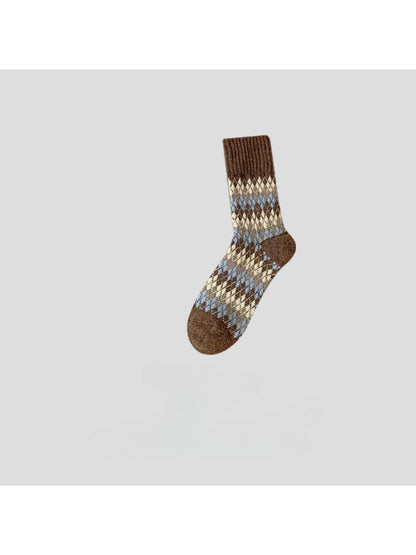 Rufia - Classic Argyle Knit Crew Socks