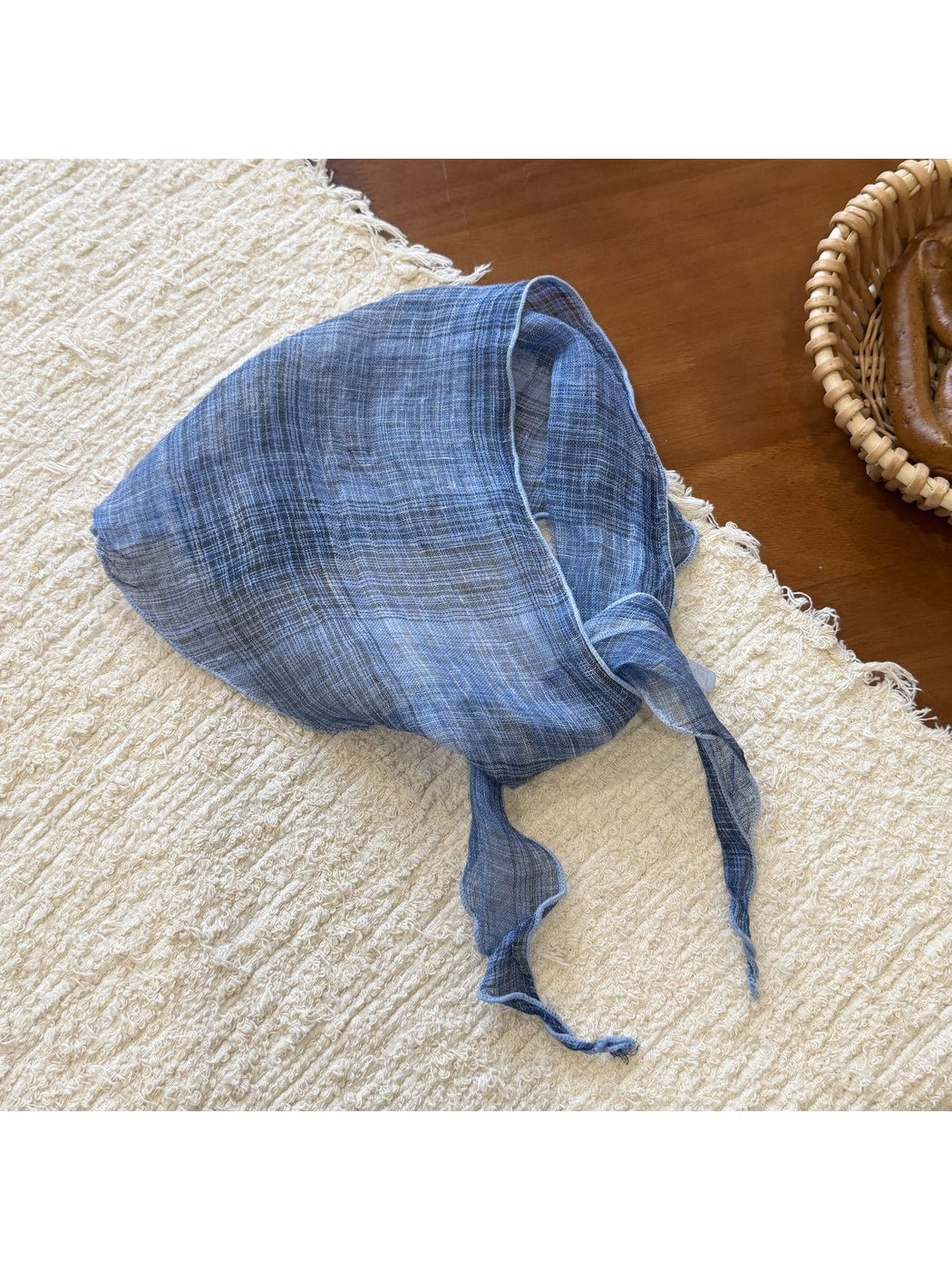 Scarvii Rolled Edge Plaid Triangle Bandana Scarf product image