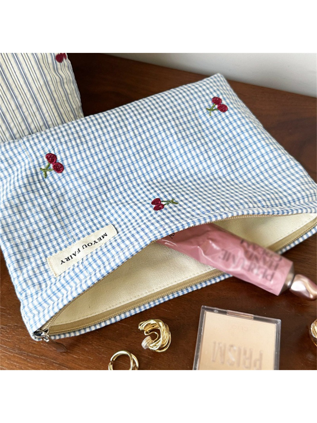 Cosbai - Cherry Embroidered Makeup Pouch - image 3