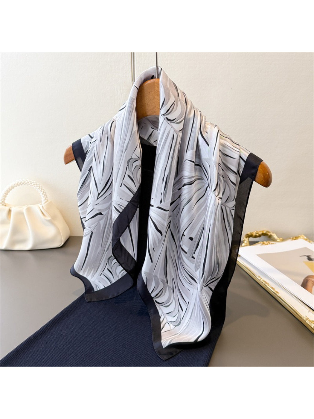 Scarvii Coral Palm Leaf Square Scarf