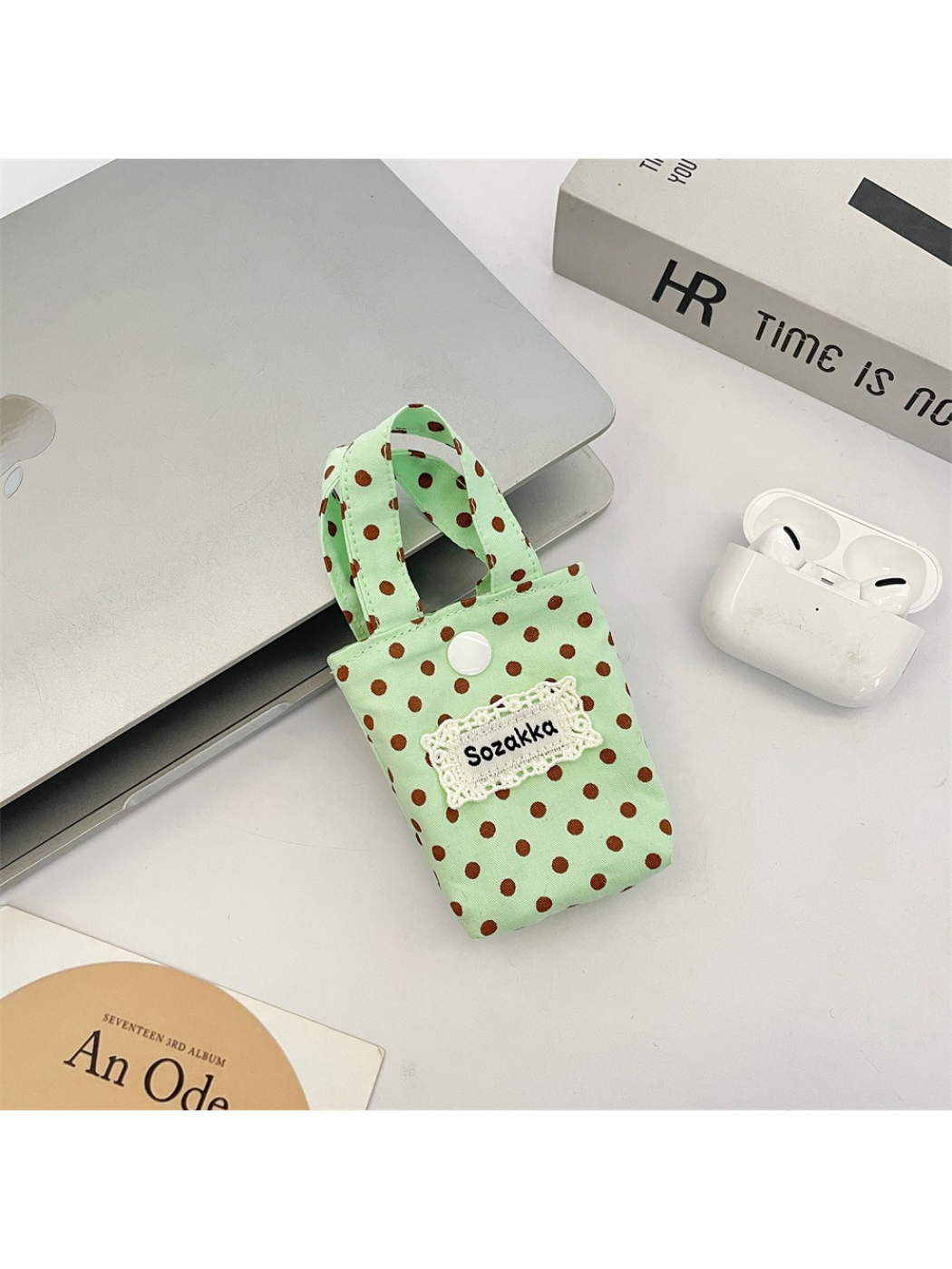 Cosbai - Polka Dot Lace Snap Pouch