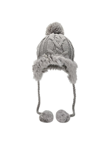 Haila – Winter Knit Beanie with Pom & Earflap
