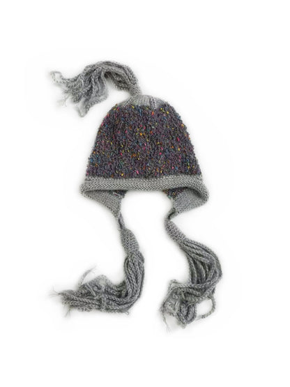Haila - Winter Knitted Beanie with Tassels & Colorful Speckled Patterns