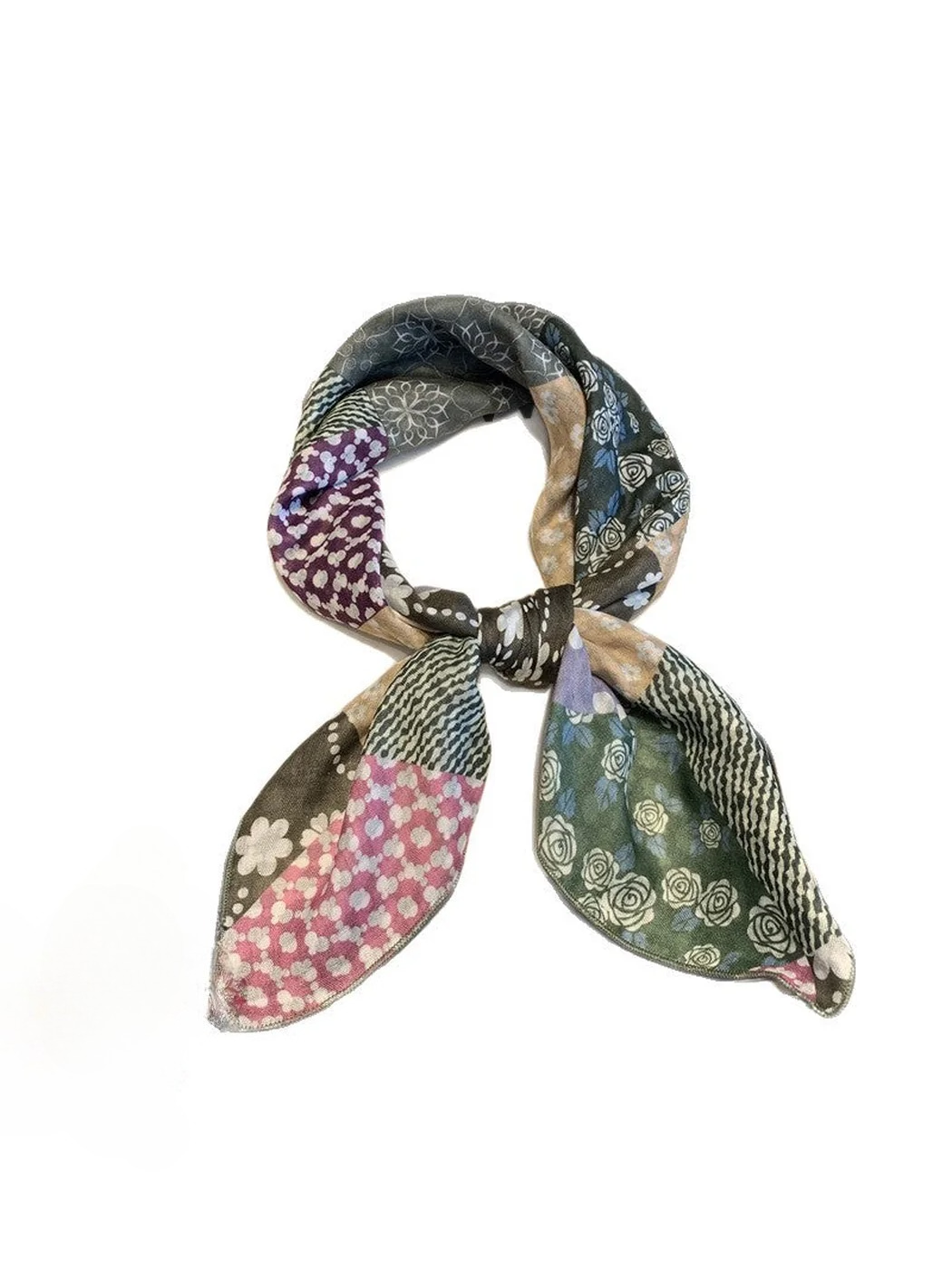 Scarvii - Floral Stripe Patchwork Scarf